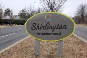 Shirlington Neighbourhood roadside sign